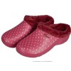 pvc tuinklomp effen kleur winterversie, met bontvoering