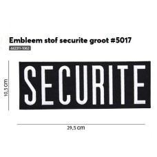 Embleem stof securite, groot, let op de spelling Embleem stof securite, groot, let op de spelling