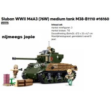 sluban 1110 WW2 M4A3 medium tank sherman