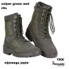 sniper schoen groen, met of zonder rits levertijd ca 1 week sniper schoen groen, met of zonder rits levertijd ca 1 week
