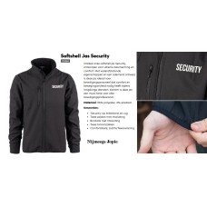 softshell jas, "security" voorop, security tekst achterop groot