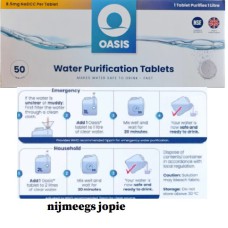 waterzuiveringstabletten, oasis/aquatabs, 50 stuks