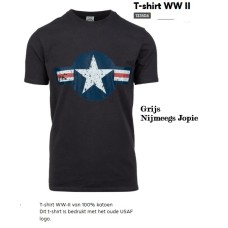 t-shirt met opdruk ww2, grijs