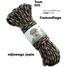 touw camo, dik 5, 7 of 9 mm, 15 meter