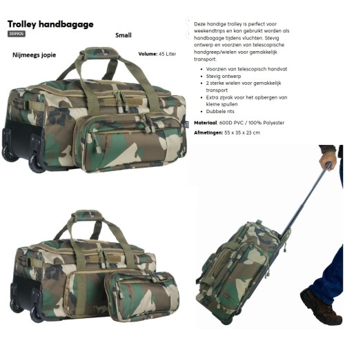 weekend-tas, Trolley woodland Small, 45liter