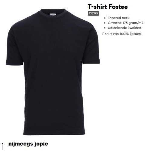 t-shirt wijd model, korte mouw zwart, fostex tot en met XXXL
