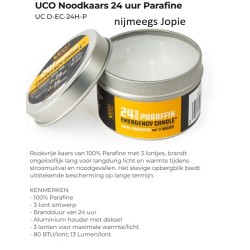 UCO nood kaars, 24 uurs, paraffine UCO nood kaars, 24 uurs, paraffine