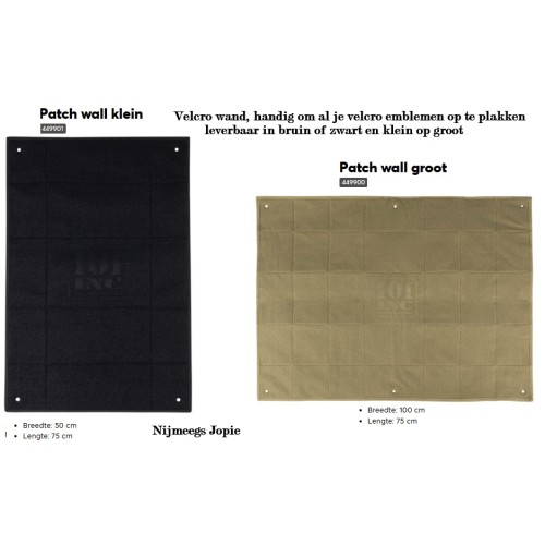 velcro wand, handige grote plaat 