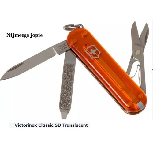 victorinox classic, oranje, doorzichtig