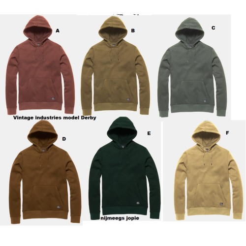 sweater hoodie met capuchon, vintage industries Derby, kleuren
