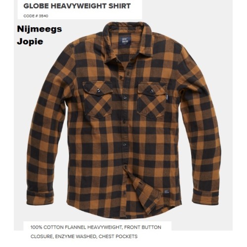 vintage industries flanel blouse, Globe, geel/oranje geblokt, dit model is iets dikker en steviger dan modelHarley vintage industries flanel blouse, Globe, geel/oranje geblokt, dit model is iets dikker en steviger dan modelHarley