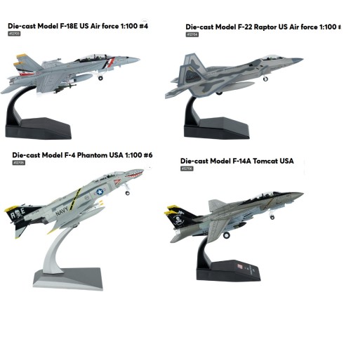 model vliegtuigen, F-18E, F-22, F-4 of F-14A