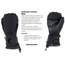 wanten softshell, zwart