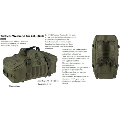 weekend-tas  Tactical 45 liter