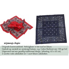 zakdoek, rood of blauw motief, mooie kwaliteit